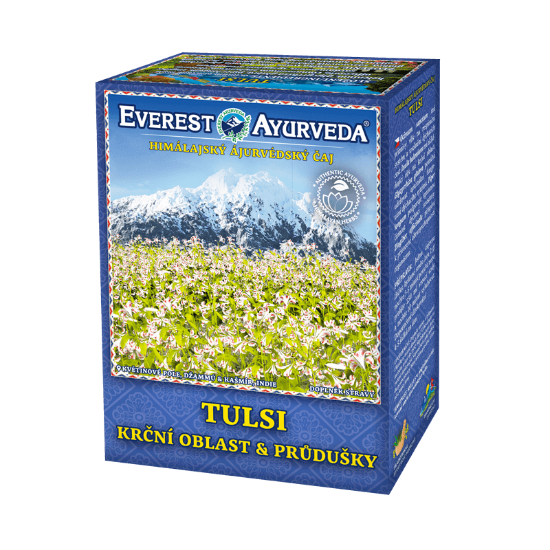 TULSI čaj na hrdlo a průdušky – ajurvédský čaj Everest Ayurveda