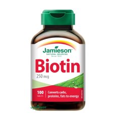Biotín 250 μg Jamieson – vlasy, pokožka a metabolizmus