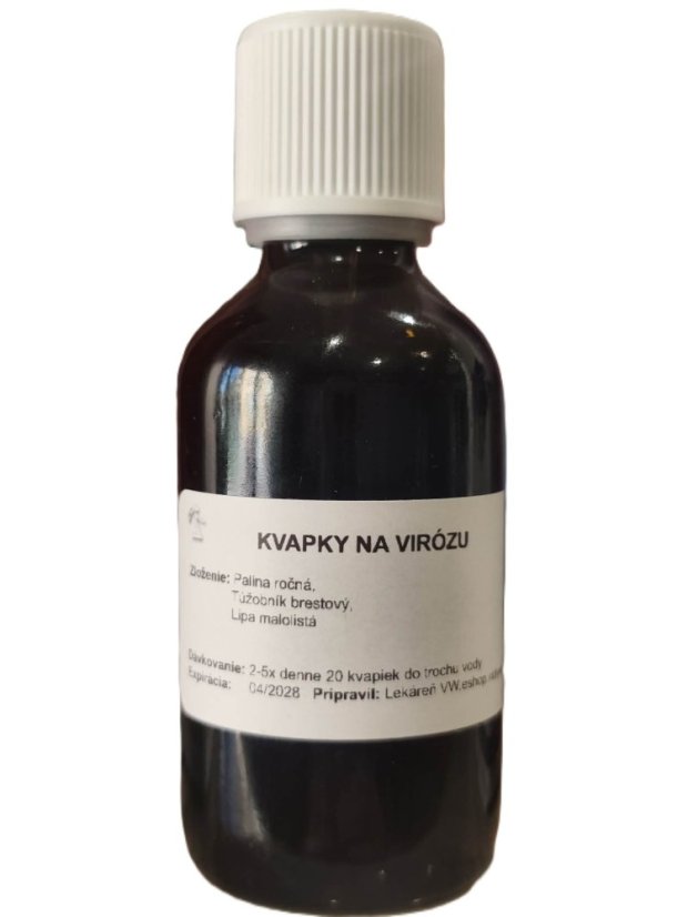 Kvapky na virózu - tinktúra vyrobená v lekárni Vicky Wall - Veľkosť balenia: 50 ml