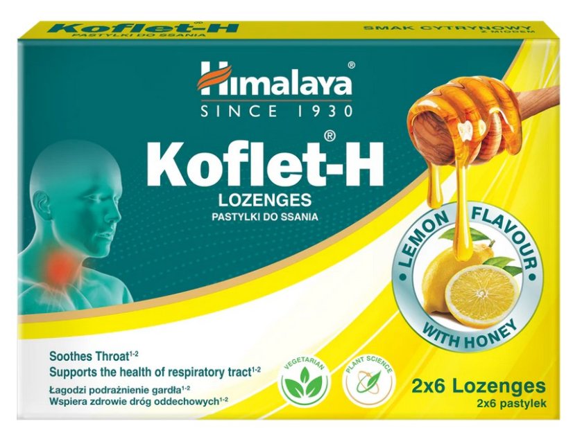 Koflet-H – himalájske bylinné pastilky na podráždené hrdlo - citrón