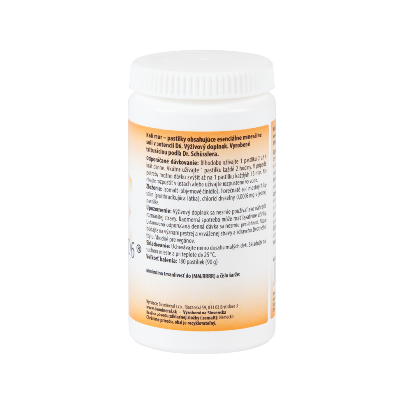 Kalium muriaticum – bunková soľ (Schüsslerova soľ č. 4) Biomineral D6