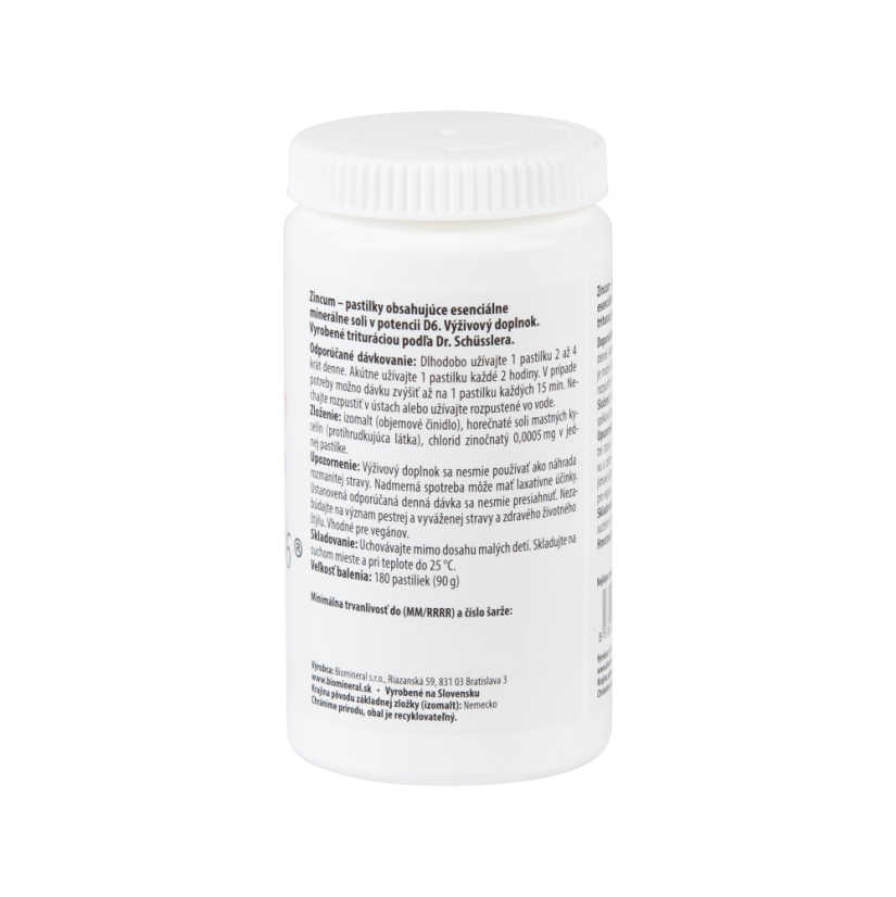 Zincum – bunková soľ (Schüsslerova soľ) Biomineral D6