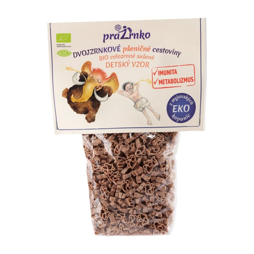 Dvouzrnkové těstoviny dětské BIO Prazrnko 350 g